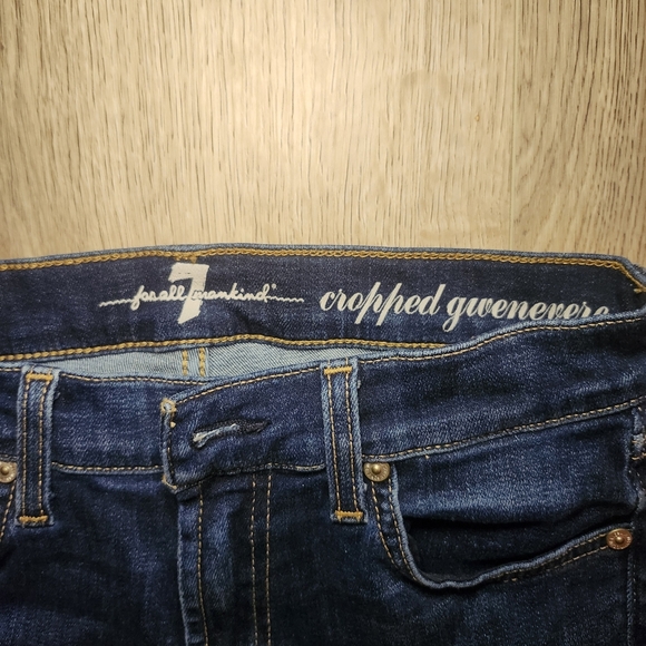 7 For All Mankind Deep Indigo Cropped Gwenevere Skinny Jeans - Picture 2 of 4